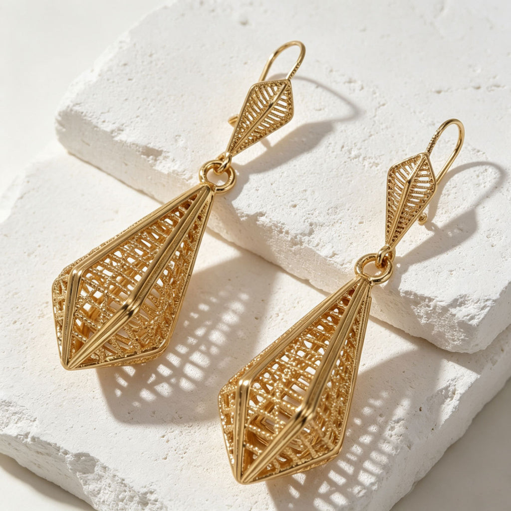 Openwork Diamond-Shape Pendant Jewelry — product image 3