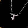 Laurel Sterling Silver 925 Necklace Female Niche Design Light Luxury Zircon Star Clavicle Chain Small Red Book Same Pendant