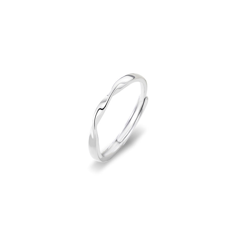 Mobius Pure Silver 999 Couple Ring Light Luxury High Sense Planet Ring Ins Style Valentine's Day Star Ring