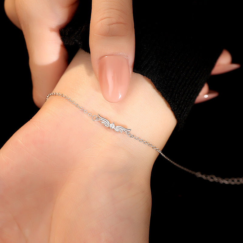 S925 Sterling Silver Angel and Devil Couple Bracelet Niche Design Fine Bracelet for Male Girlfriend Valentine's Day Gift