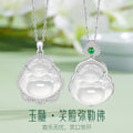Sterling Silver Maitreya and Smile Necklace – Chalcedony