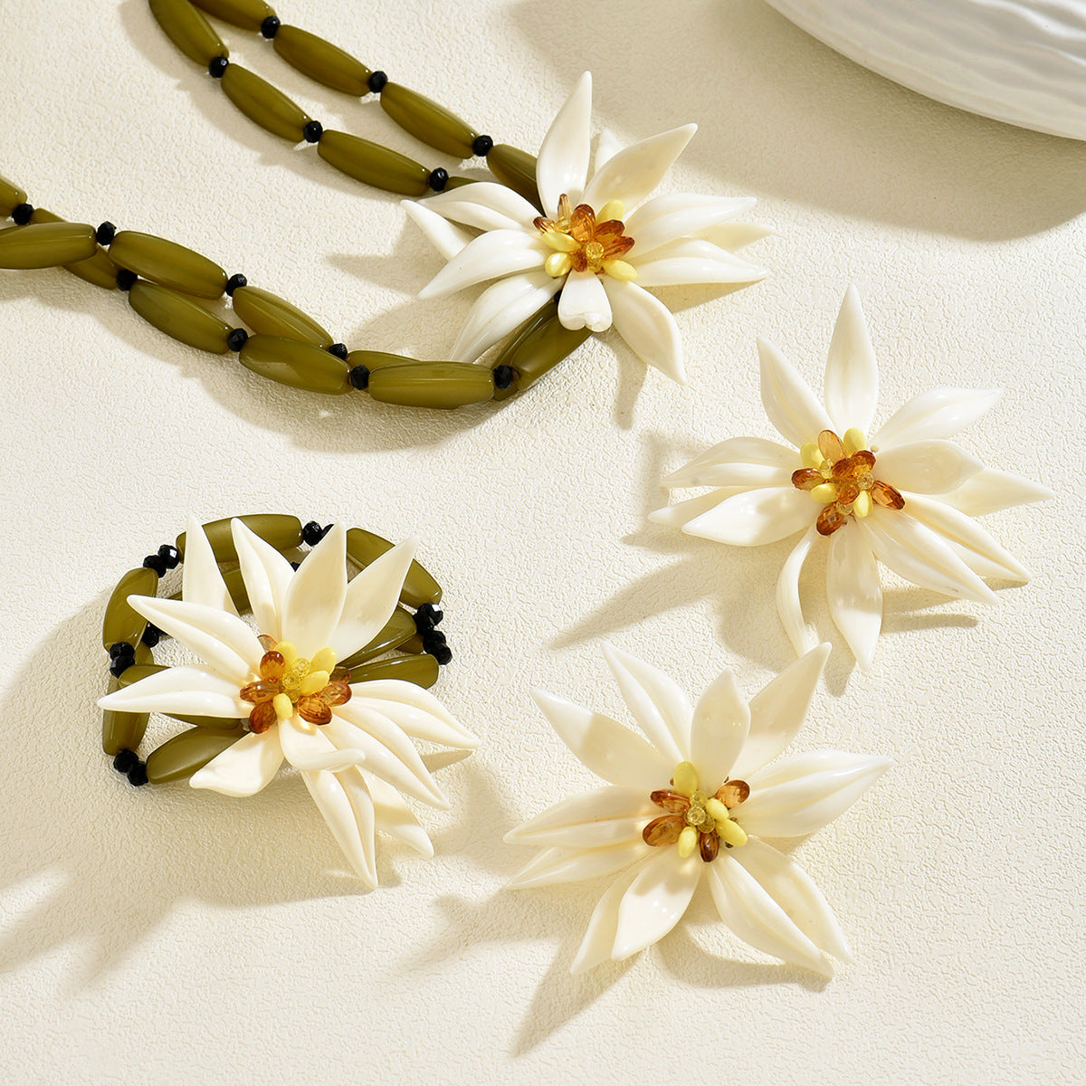 White Flower Statement Jewelry — product image 3