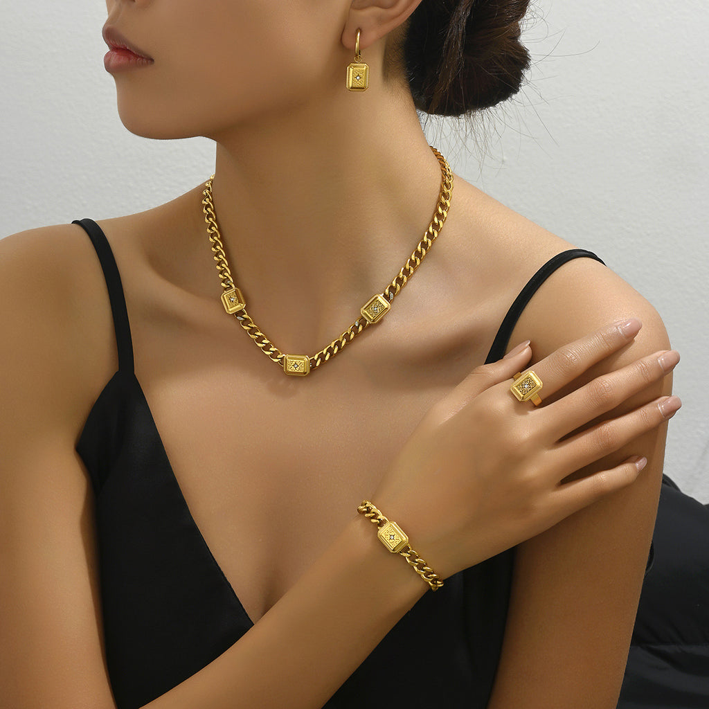 Square-Accent Chain Jewelry