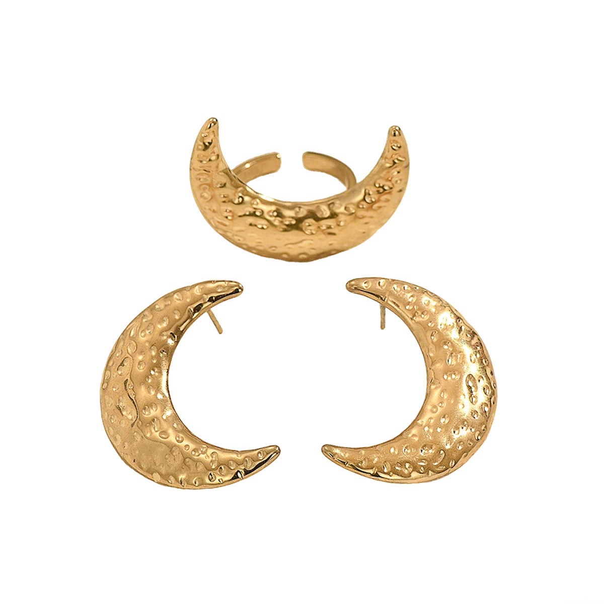 Hammered Crescent Earrings — product image 5