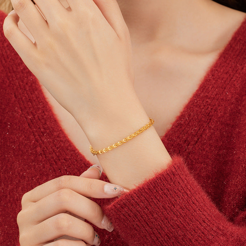 Phoenix Tail Sterling Silver 925 Bracelet Women's Light Luxury Niche Design Hollow Bracelet New Chinese Ins Style Buckle Bracelet