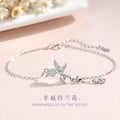 Lily Sterling Silver 925 Bracelet Female Niche Design Light Luxury Tassel Bracelet for Girls Ins Style Flower Bracelet