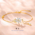 Flowers like Brocade Sterling Silver 925 Bracelet Female Niche Design Light Luxury Sunflower Bracelet Qixi Ins Flower Bracelet