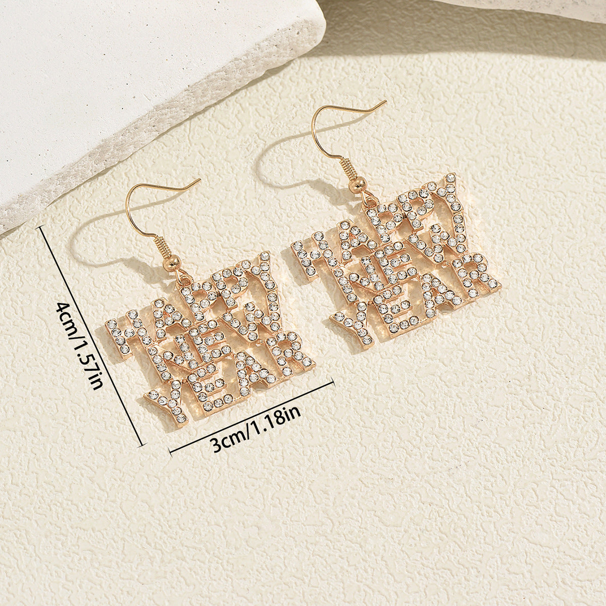 Happy New Year Drop Earrings — product image 4