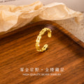 S925 Silver Gold-Plated Star Open Ring Niche Design Brushed Texture Irregular Adjustable Diet Finger Ring Wholesale