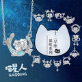 Twelve Constellation Cat S925 Sterling Silver Necklace Female Niche Cute Clavicle Chain Girlfriends Birthday Gift Jewelry Wholesale
