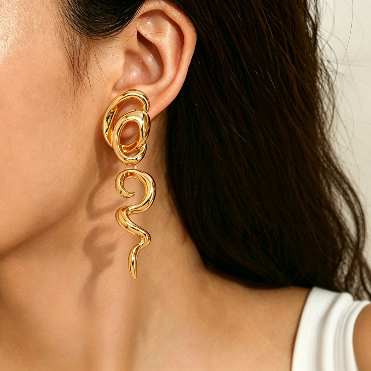 Flowing Spiral Drop Earrings — product image 2