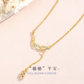 Tassel Safe Sterling Silver 925 Necklace Female Niche Design Light Luxury Tassel Clavicle Chain Qixi Ins Wheat Ear Pendant