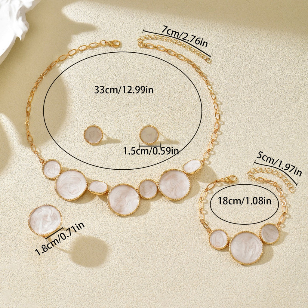 Pearl-Effect Round Disc Jewelry — product image 4