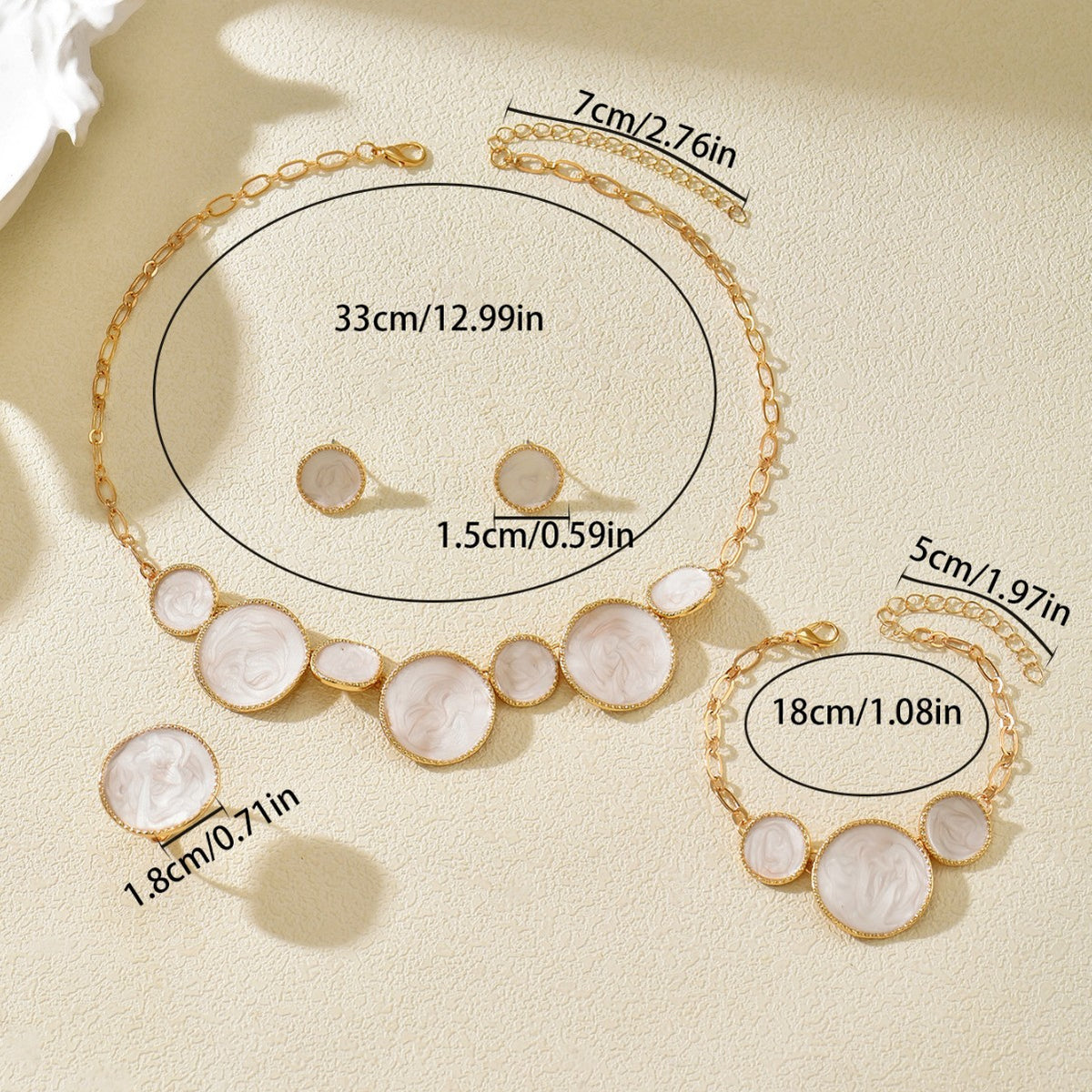 Pearl-Effect Round Disc Jewelry — product image 4