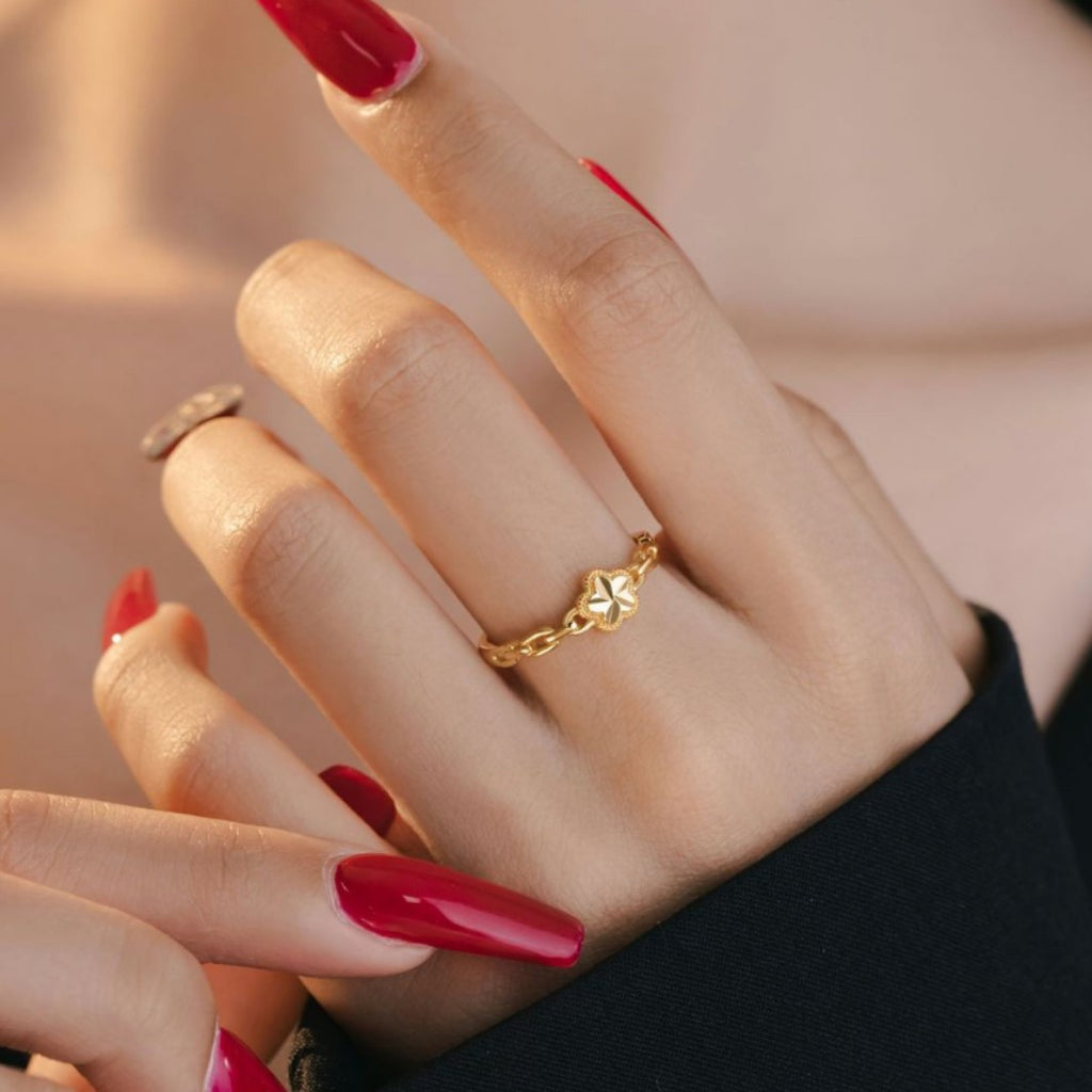 Peach Blossom Sterling Silver 925 Ring Female Light Luxury High-Grade Flower Ring Ins Little Red Book Same Peach Blossom Ring