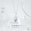 Drop Candy Sterling Silver 925 Necklace Women's Light Luxury Sweet Style Pink Zircon Clavicle Chain Summer Dopamine Pendant