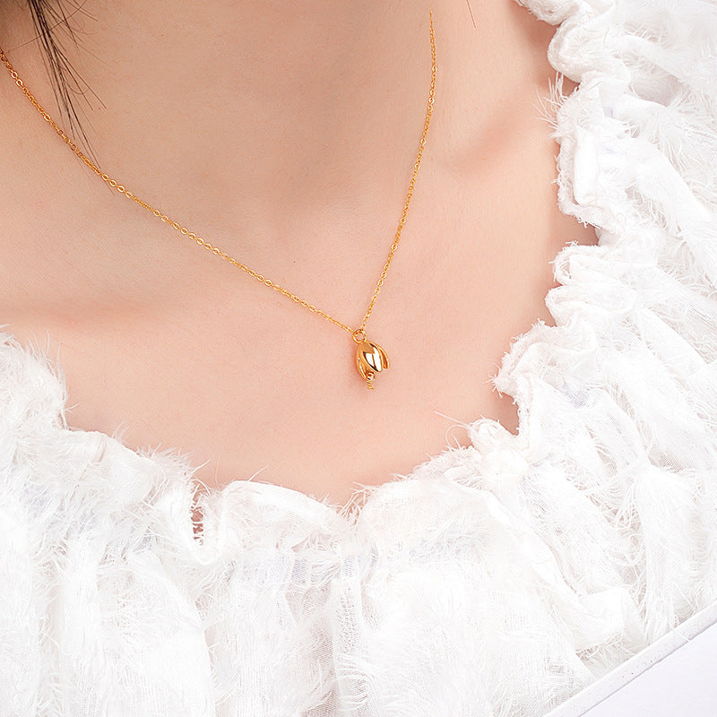 Light Luxury Orchid S925 Sterling Silver Necklace Female Niche Diamond-Embedded High-Grade Clavicle Chain Romantic Confession Girlfriend Gift