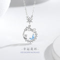 Bowknot Sterling Silver 925 Necklace Female Niche Design Light Luxury Zircon Clavicle Chain Get Things Ins Style Star Pendant