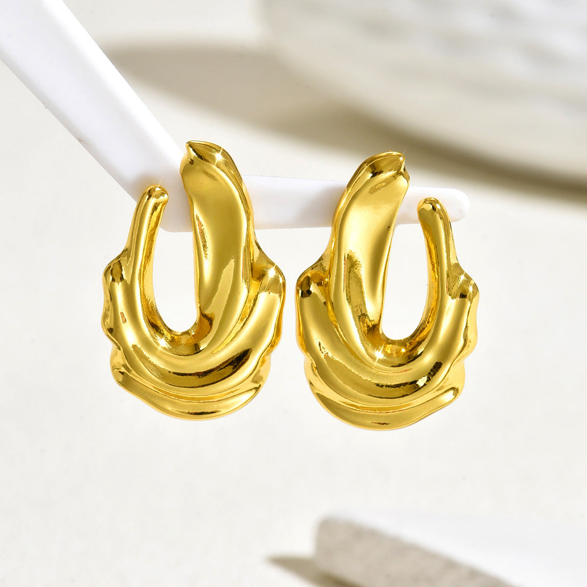 Layered Sculptural Hoop Earrings — product image 3