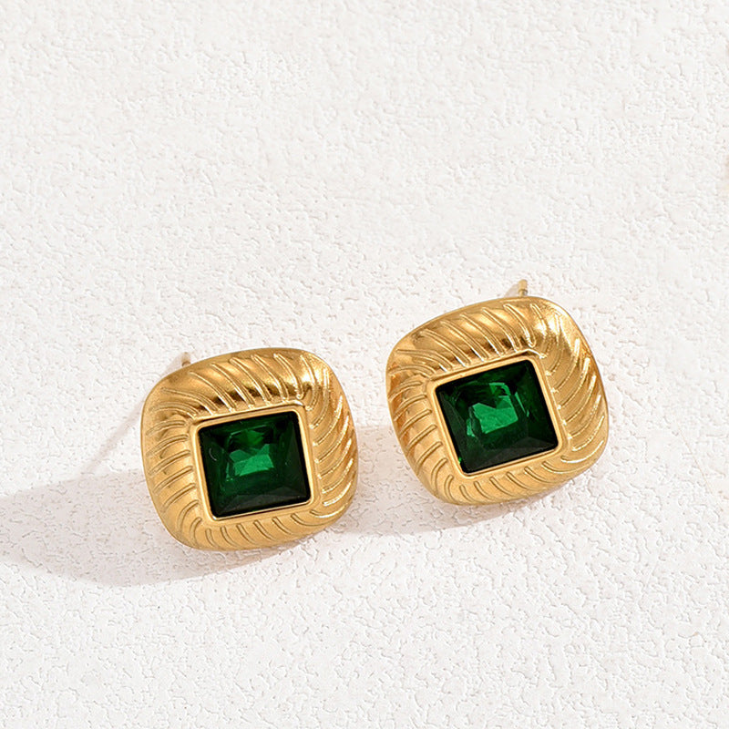 Deep Green Square Pendant Jewelry — product image 2