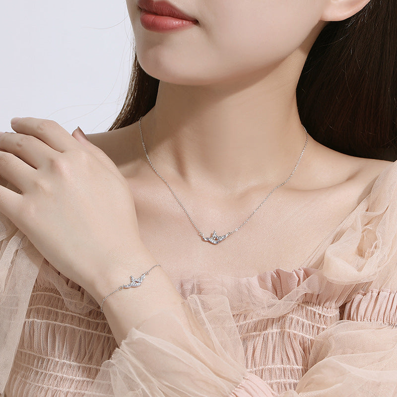 Tassel Safe Sterling Silver 925 Bracelet Female Niche Design Light Luxury Style Laurel Goddess Bracelet Ins Style Wheat Tassel Bracelet