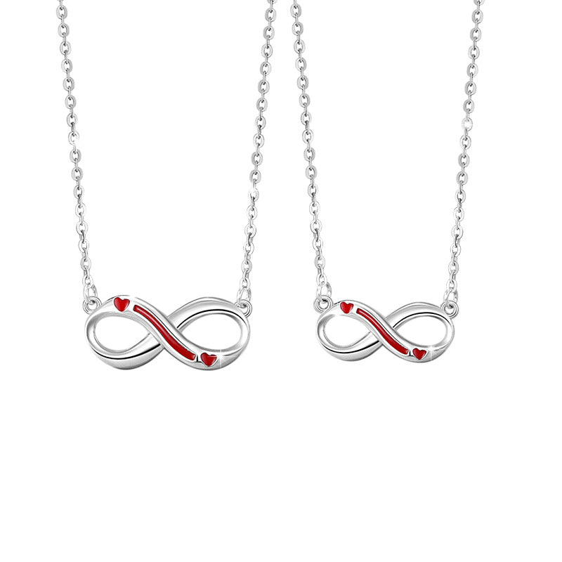 Mobius Ring Sterling Silver 925 Couple Necklace Men's and Women's Light Luxury Love Clavicle Chain Ins Infinite Symbol Pendant