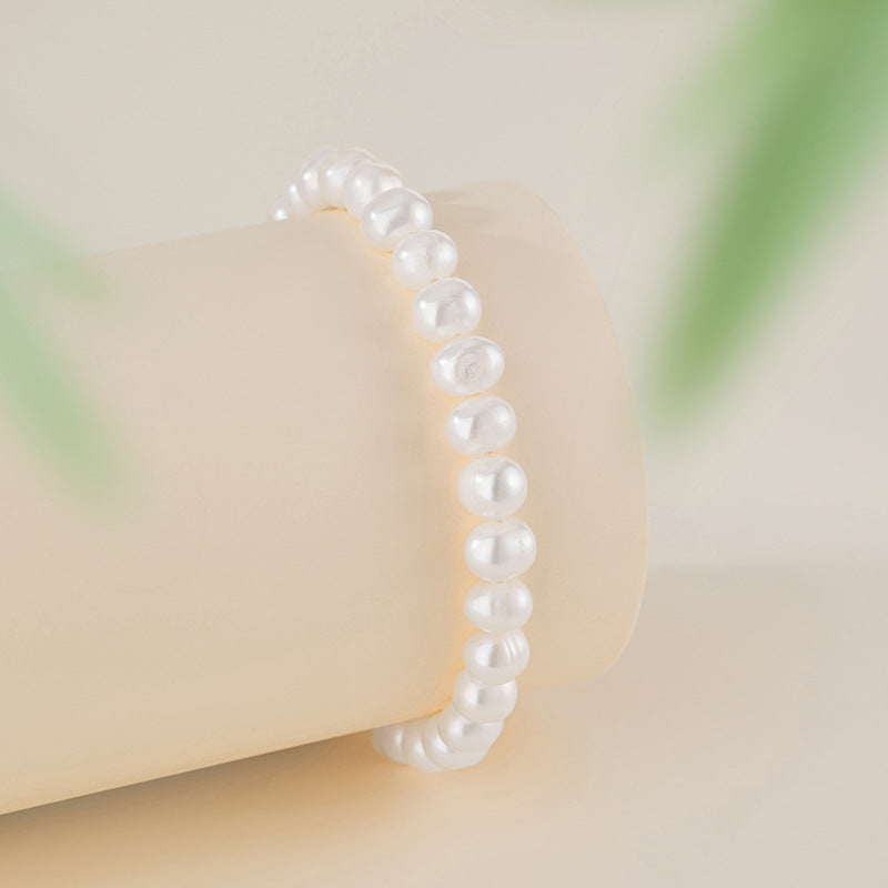 Natural Freshwater Pearl Bracelet Female Niche Design Light Luxury Bracelet Female Jewelry Mother Birthday Gift Bracelet