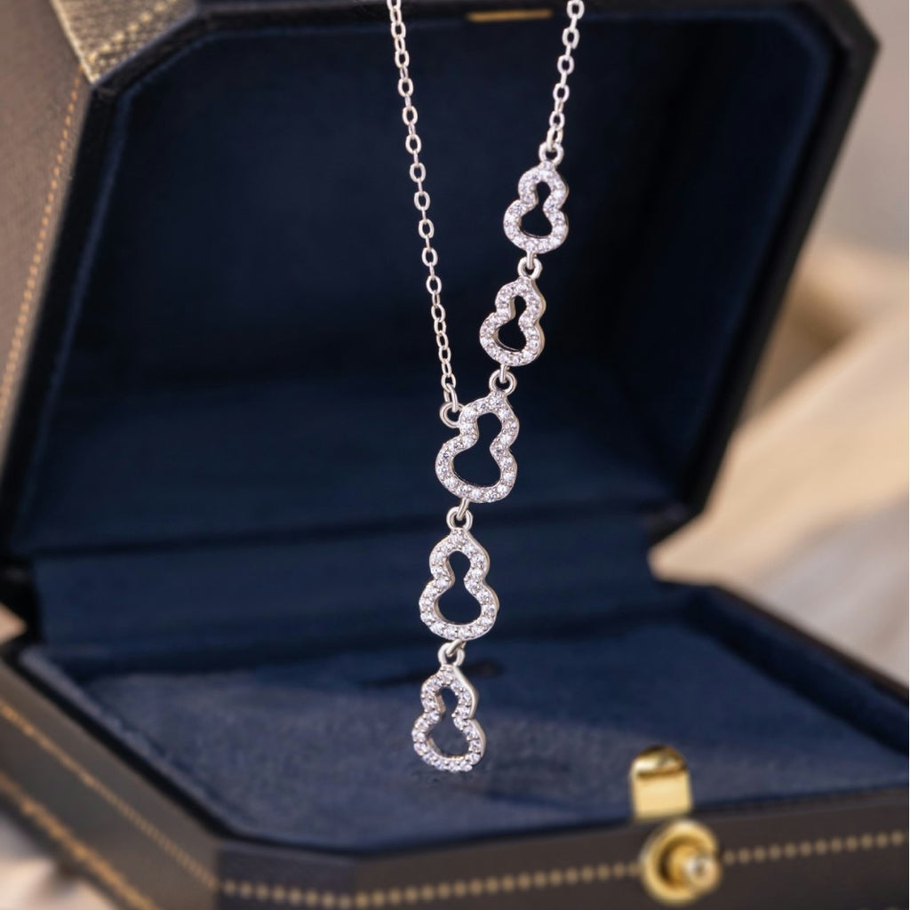 Gourd Sterling Silver 925 Necklace Women's Light Luxury High-Grade Tassel Zircon Clavicle Chain Ins Style Little Red Book Same Pendant