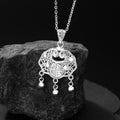 Xiangyun Ruyi Pure Silver 999 Necklace New Chinese Style Light Luxury Lucky Brand Clavicle Chain Ins Wind Bell Longevity Lock Pendant