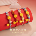 Peach Blossom Pure Silver 999 Bracelet Female New Chinese National Fashion Orchid Woven Bracelet Ins Style Peach Blossom Bracelet