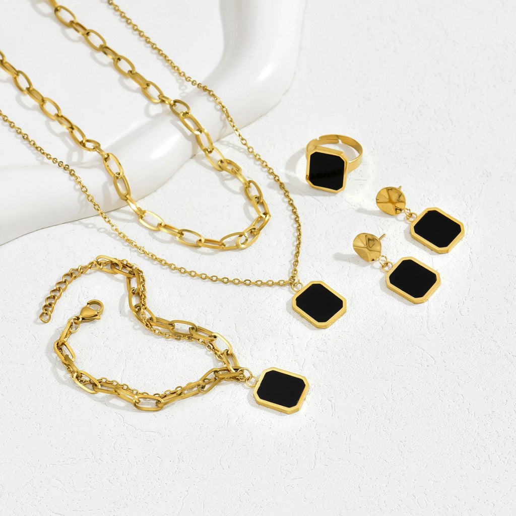 Black Rectangle Layered Jewelry — product image 4