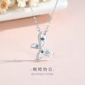 Butterfly Sterling Silver 925 Necklace Female Niche Design Light Luxury Zircon Clavicle Chain Get Things Ins Style Star Pendant