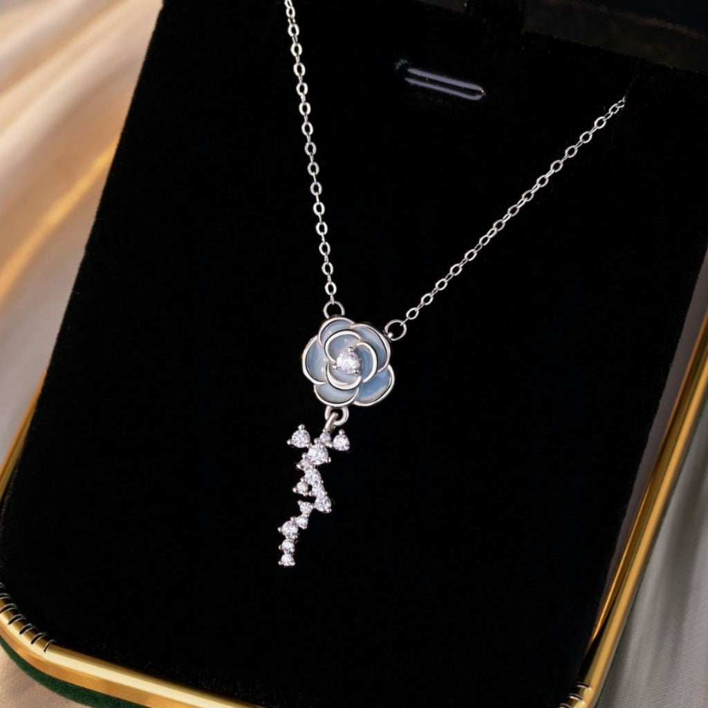 Rose Sterling Silver 925 Luminous Necklace Women's Fashion Versatile Flower Clavicle Chain Ins Valentine's Day Gift Pendant