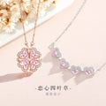 Lucky Clover Sterling Silver 925 Necklace Women's Fashion All-Match Magnetic Clavicle Chain Get Things Ins Style Love Pendant