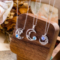 S925 Silver Original Design Star Moon Necklace Moonstone Starry Sky Stone Clavicle Chain Factory Wholesale Daily Jewelry Supply