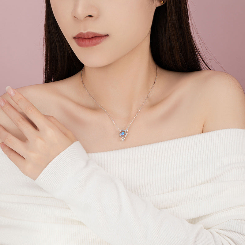 Butterfly Sterling Silver 925 Smart Necklace Female Niche Design Light Luxury Tassel Zircon Clavicle Chain Ins Love Pendant
