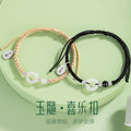 Safety Buckle Sterling Silver 925 Couple Bracelet New Chinese National Fashion Chalcedony Safety Buckle Bracelet Happy Black Agate Bracelet