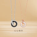 Ring Buckle Sterling Silver 925 Couple Necklace Men and Women Niche Design Light Luxury Ins Mobius Ring Clavicle Chain