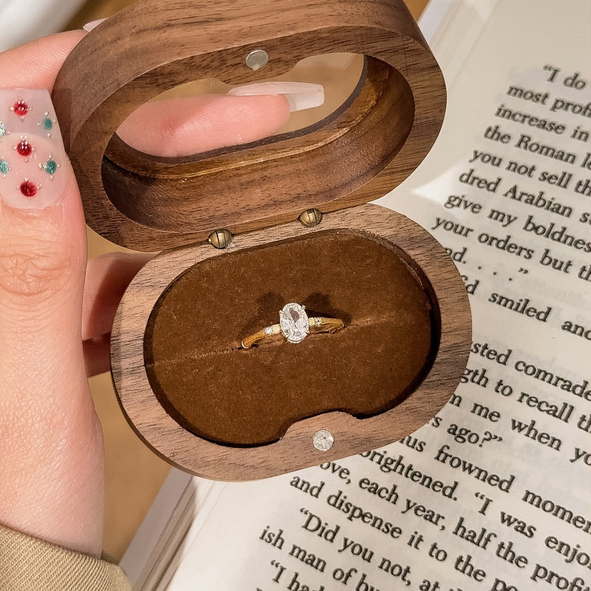 Bamboo Sterling Silver 925 Couple Ring, Antique Style Handmade Brushed Oval Zircon Ring, Light Luxury High-Grade Ring