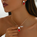 Red Teardrop Flower Jewelry