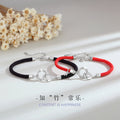 Bamboo Sterling Silver 925 Couple Bracelet Men and Women Fashion All-Match Ring Buckle Bracelet Ins Green Plum Bamboo Horse Bracelet